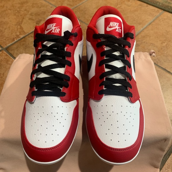 Jordan 1 Retro MCS Low “Chicago Red” Premium Baseball Cleats - Picture 4 of 13